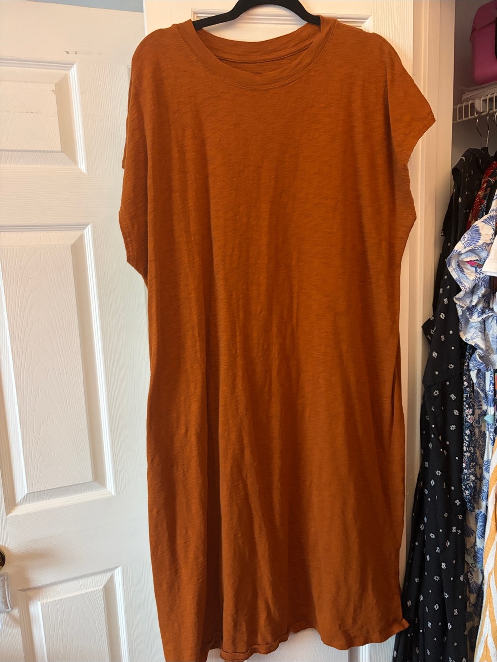 2X Universal Thread Rust Orange Casual Knit Midi Dress